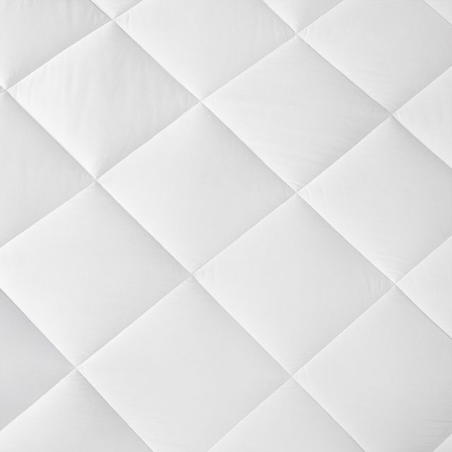 Olliix by Madison Park White Twin Quiet Nights 100% Cotton Sateen Waterproof Diamond Quilting Down Alternative Mattress Pad-4