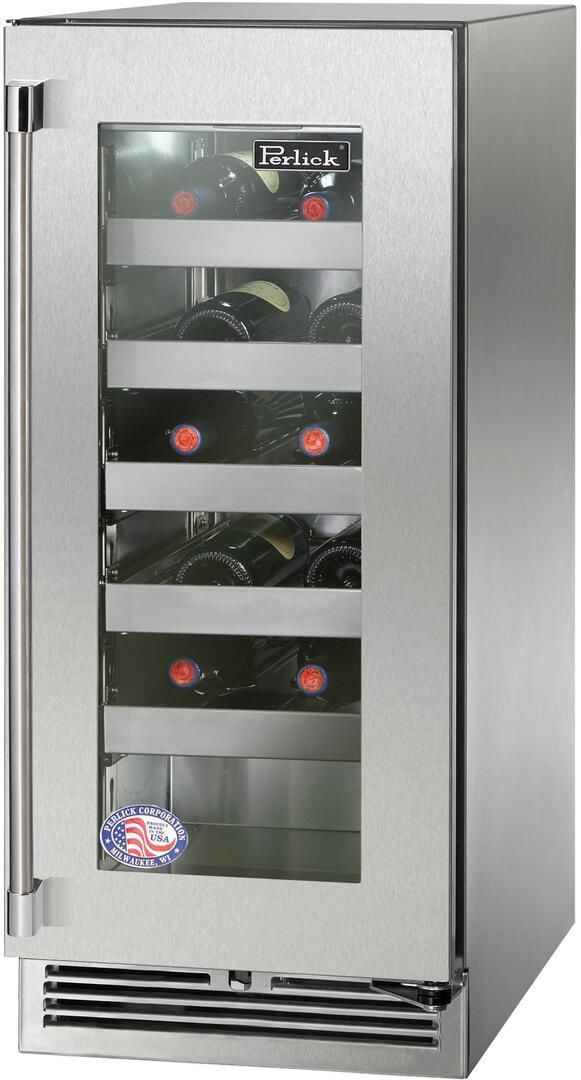 Perlick® Signature Series 15" 2.8 Cu. Ft. Stainless Steel Outdoor Wine Cooler-0