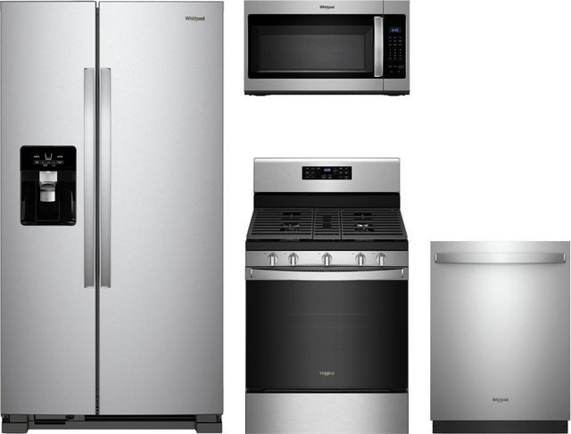 Whirlpool® 4 Piece Stainless Steel Kitchen Package | Action Appliance