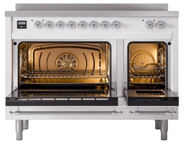 Ilve® Nostalgie II Noblesse 48'' Custom RAL Color Pro Style Induction Range with Chrome Trim-1