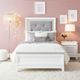 Liberty Furniture Reflections Gray/Pearl White/Rhinestone Twin Youth Upholstered Panel Bed-1