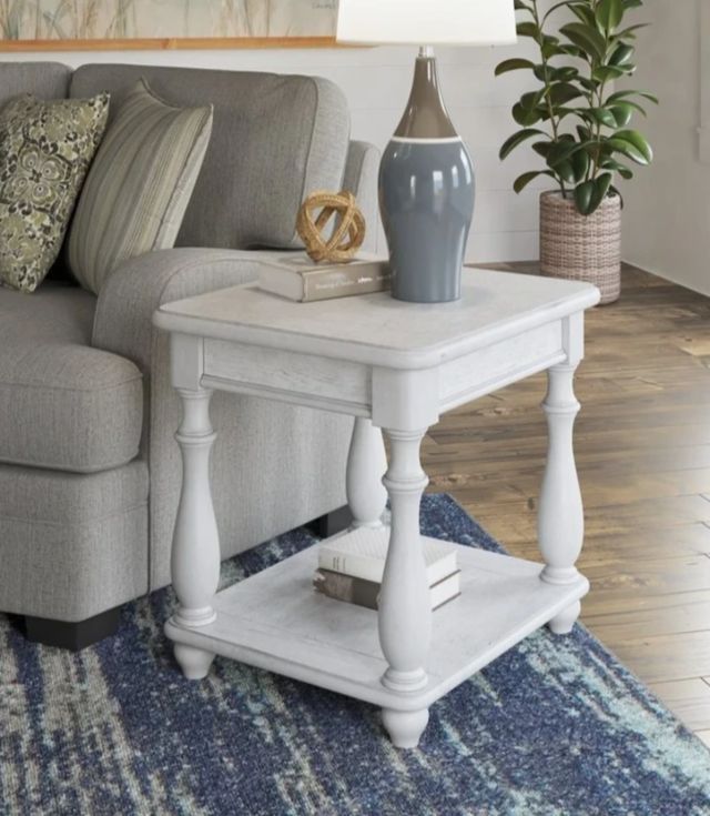 Emerald Home New Haven Oyster Shell Square End Table-1