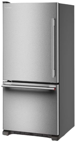 KitchenAid® 30" 19 Cu. Ft PrintShield® Stainless Steel Bottom Freezer Refrigerator with Left Door Swing-1