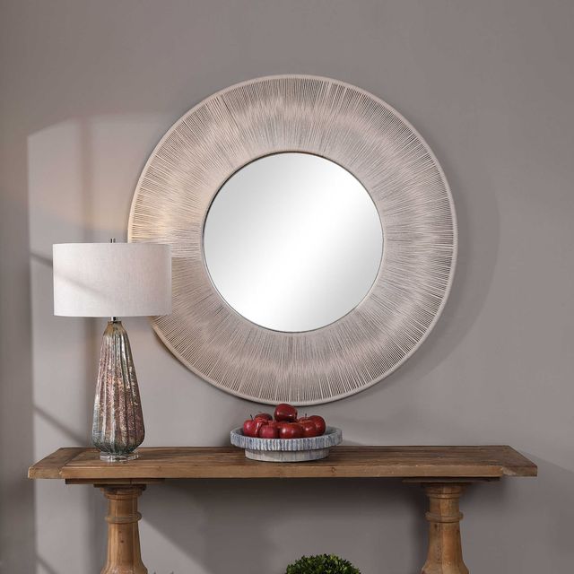 Uttermost® Sailor's Knot White Round Mirror-1
