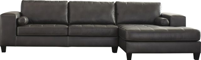 Signature Design by Ashley® Nokomis 2-Piece Charcoal Right-Arm Facing Sectional and Chaise-0
