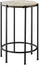 Monarch Specialties Inc. Cream Stone End Table with Black Metal Base-0
