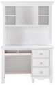 Mazin Furniture Meghan White Writing Desk with Hutch-0