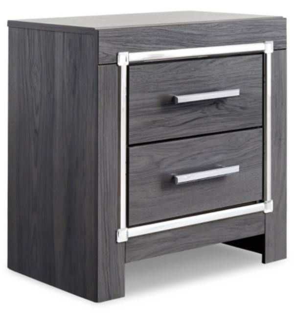 Signature Design by Ashley® Lodanna 5-Piece Gray Full Upholstered Panel Headboard Bedroom Set-4