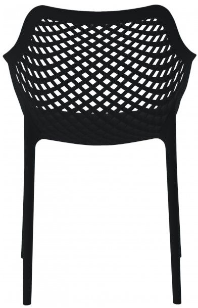 Meridian Furniture Mykonos 4-Piece Black Polypropylene Plastic Outdoor Patio Dining Arm Chair Set-1