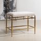Uttermost® Karleen Antique Brass/Ivory Small Bench-1
