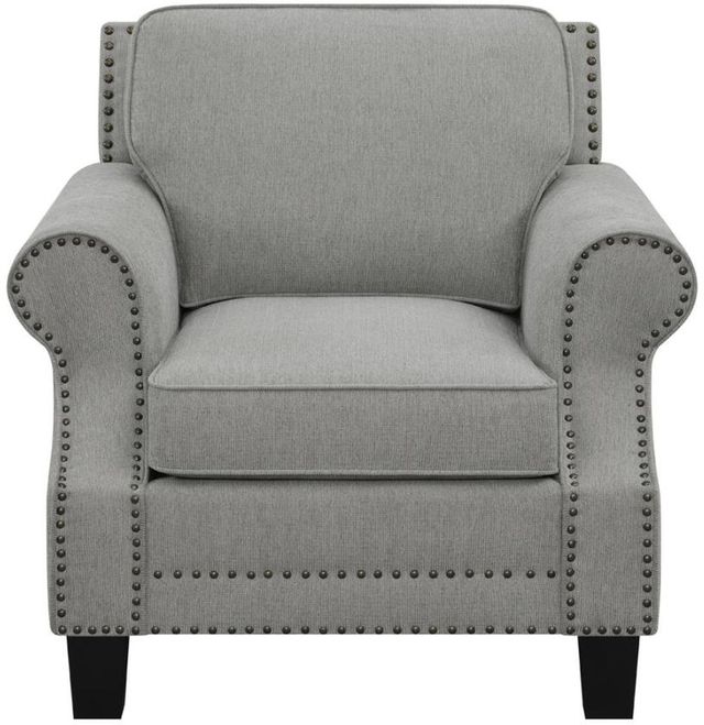 Coaster® Sheldon Grey Upholstered Chair with Rolled Arms-1