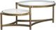 Magnussen Home® Cassidy Volakas Classic Shaped Cocktail Table with Aged Brass Base-2