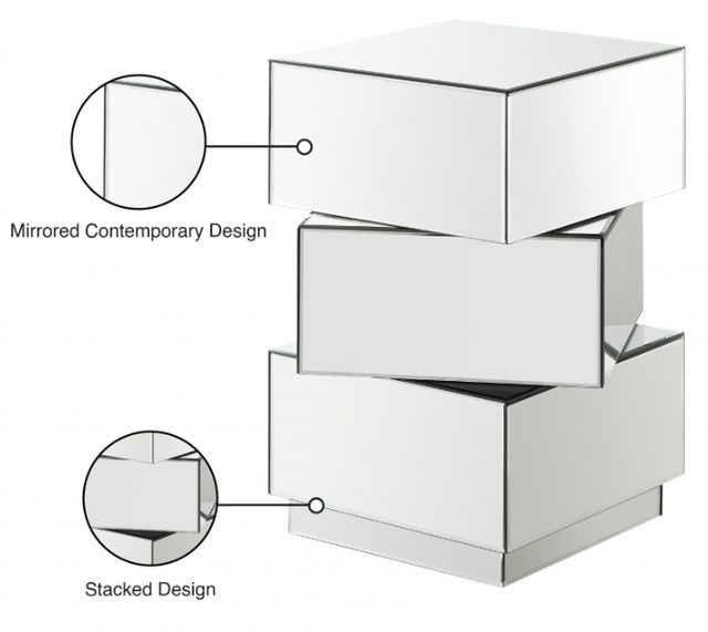 Meridian Furniture Haven Mirrored End Table-2