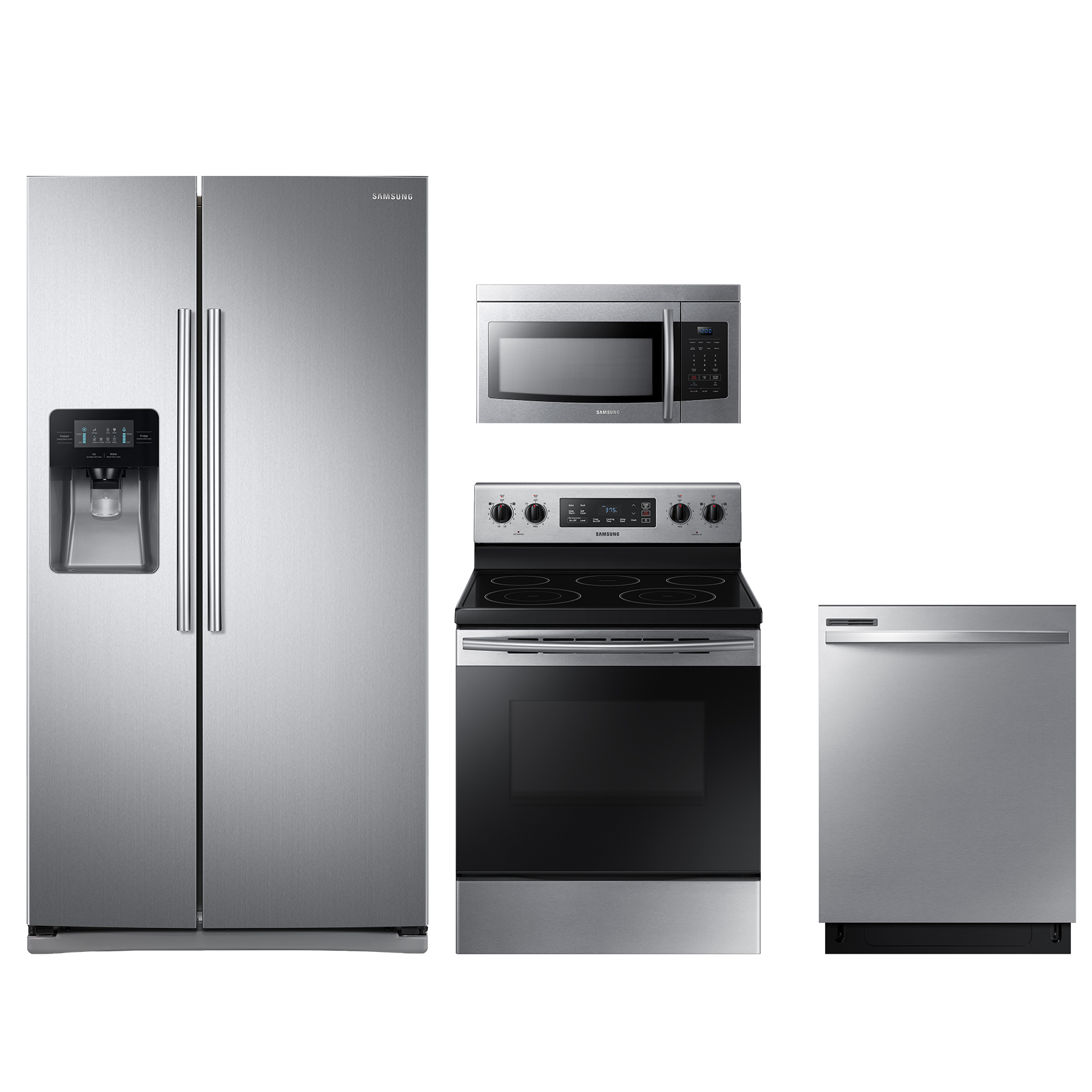 Samsung 4 piece stainless steel kitchen appliance package hotsell