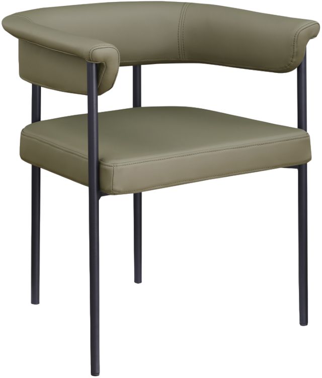 Meridian Furniture Malin Olive Vegan Leather Dining Arm Chair-0