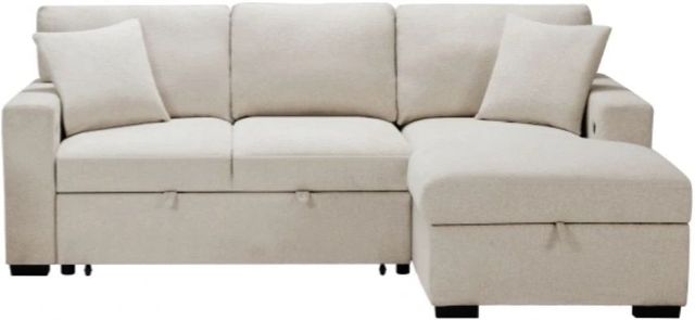 Homelegance® Pompano 2-Piece Beige Right-Arm Facing Pull-out Sleeper Sectional and Chaise-2