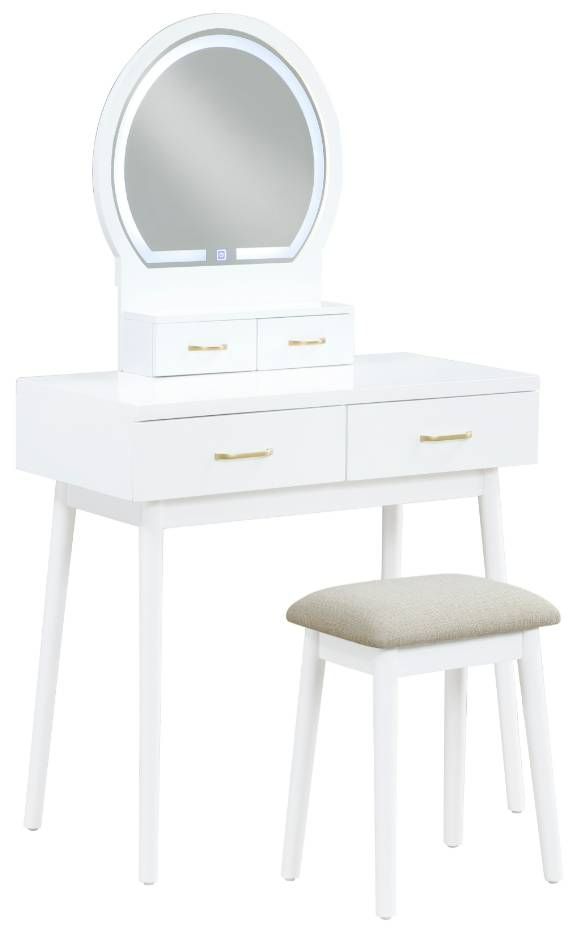 Homelegance Camilla White Youth Vanity Dresser with Mirror and Stool Set |  Bingham & Sons Appliances and Furniture | Rexburg, ID