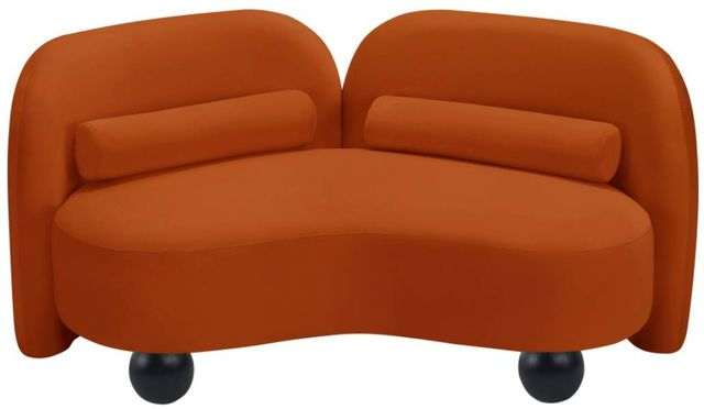 Meridian Furniture Daphne Cognac 64" Velvet Loveseat-2