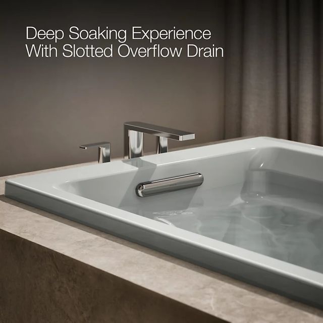 KOHLER® Archer® Ice Grey 72" x 36" Drop-In Whirlpool Bath with Bask® Heated Surface-4