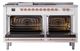 Ilve® Nostalgie II Noblesse 60'' White Pro Style Dual Fuel Range with Copper Trim-1