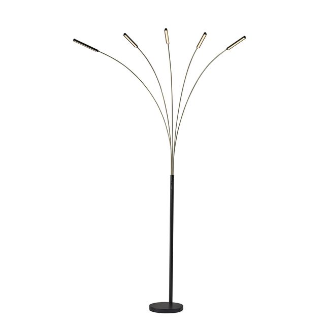 Adesso® Zodiac Black/Antique Brass LED Arc Lamp-0