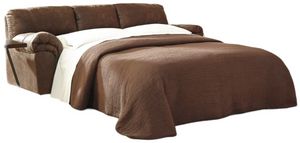 front view of the opened Signature Design by Ashley® Bladen Coffee Full Sofa Sleeper