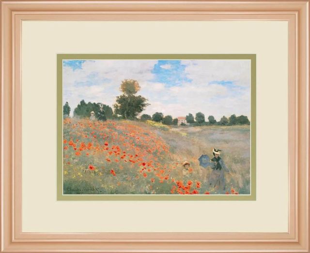 Classy Art Wild Poppies, Near Argenteuil by Claude Monet Wall Art-0