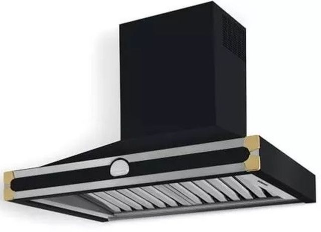 La Cornue CornuFé 90 AlberTine 36" Gloss Black Wall Mounted Chimney Hood-1