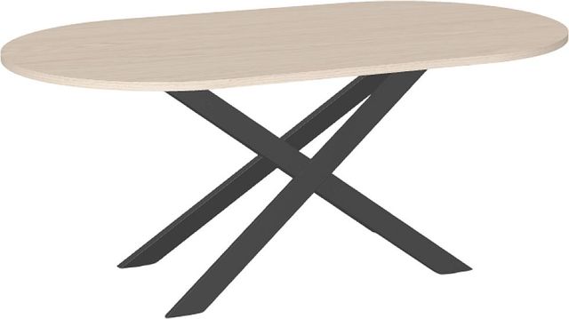 Amisco Customizable Ascencio 72" Racetrack Dining Table with 1" White Oak Veneer Top-0