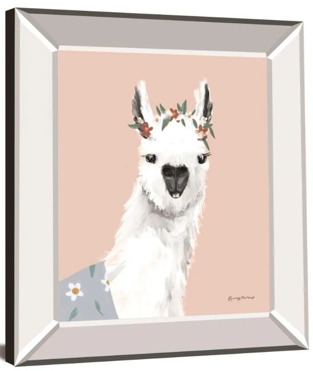 Classy Art Delightful Alpacas I by Becky Thorns Mirror Framed Wall Art-1