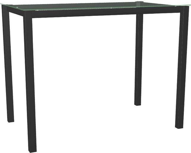 Amisco Customizable Azilis 54" Rectangular Bar Height Pub Table with 0.5" Clear Glass Top-0