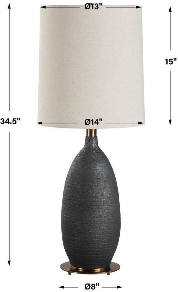 Uttermost® Bower Matte Black Table Lamp-2
