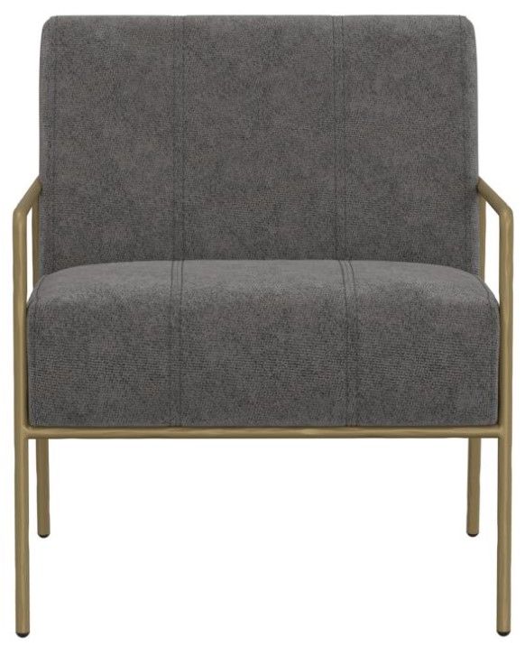 International Furniture Direct Aragon Gray/Gold Arm Chair-1