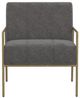 International Furniture Direct Aragon Gray/Gold Arm Chair-1