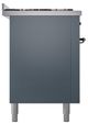 Ilve® Nostalgie II Noblesse 60'' Blue Gray Pro Style Dual Fuel Range with Burnished Trim-2