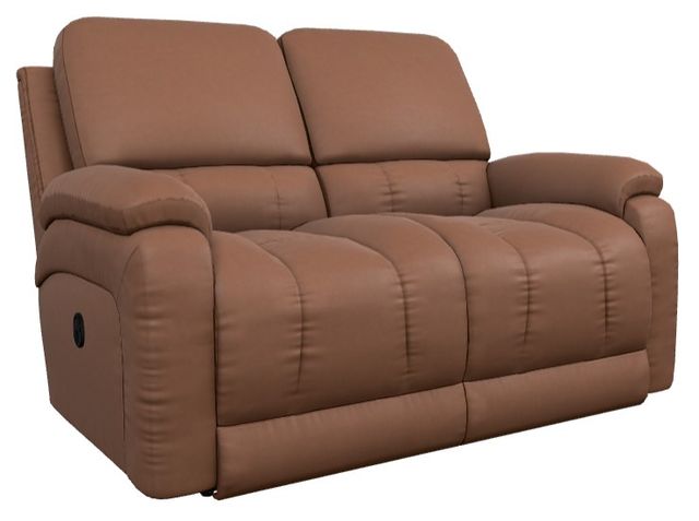 La-Z-Boy® Greyson Caramel Leather Manual Reclining Loveseat-0