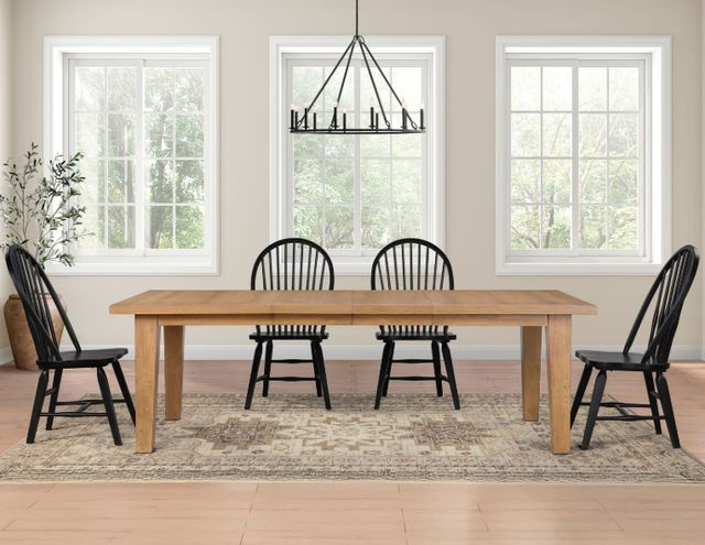 Steve Silver Co. Sommerset 5-Piece Black/Natural Oak Windsor Dining Table Set-1