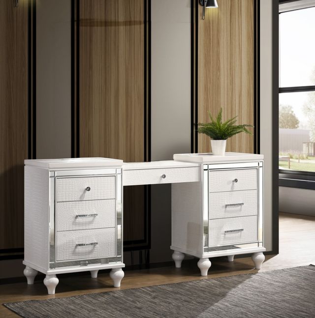 New Classic® Home Furnishings Valentino White Dressing Table-1