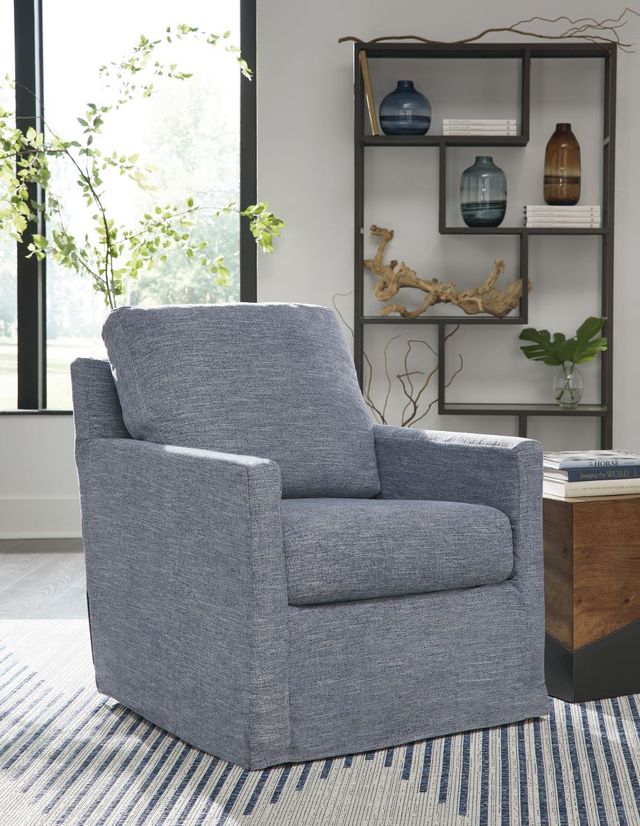 Signature Design by Ashley® Nenana Denim Swivel Glider Accent Chair-4