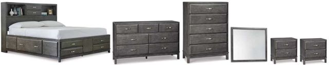 Signature Design by Ashley® Caitbrook 6-Piece Gray California King Storage Bed Set