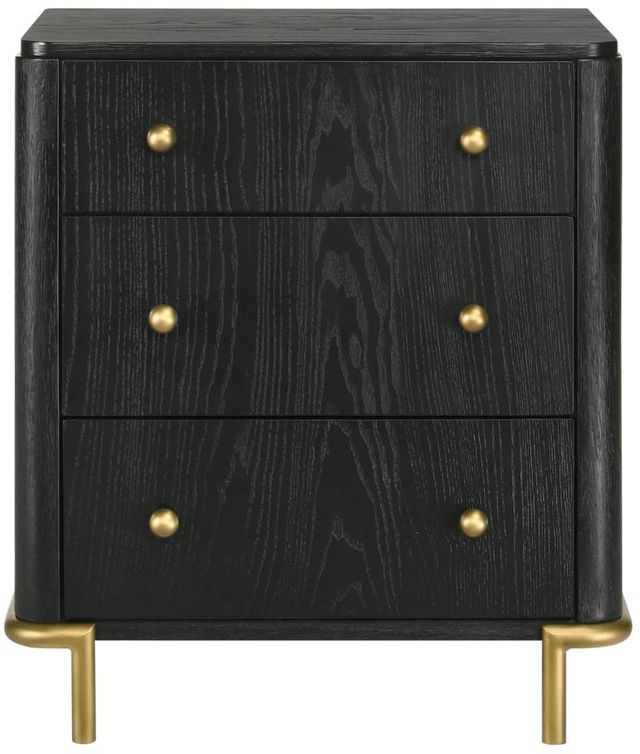 Coaster® Arini Black 3-Drawer Nightstand Bedside Table with USB Outlet-1