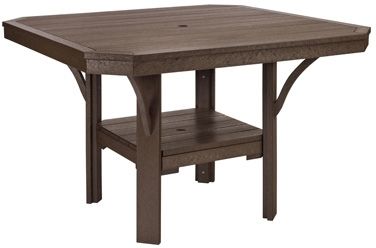 C R Plastics Chocolate Square Dining Table