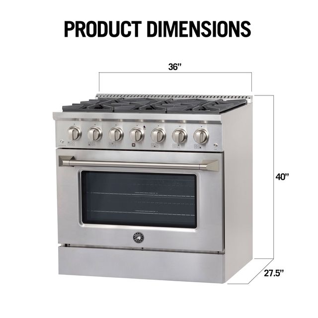 Brama 36" Stainless Steel Dual Fuel Range-2