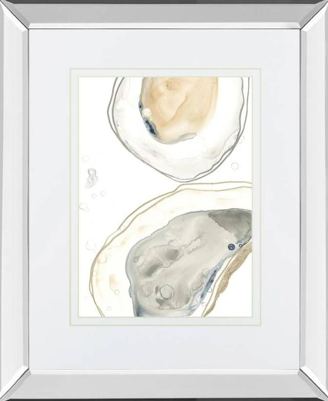 Classy Art Ocean Oysters I by June Erica Vess Mirrored Frame Wall Art-0