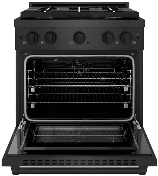 ZLINE Paramount 36" 5.2 cu. ft. Black Satin Stainless Steel Dual Fuel Range with 4 Burner DuoPro™ Cooktop and Electric Convection Oven-2