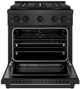 ZLINE Paramount 36" 5.2 cu. ft. Black Satin Stainless Steel Dual Fuel Range with 4 Burner DuoPro™ Cooktop and Electric Convection Oven-2