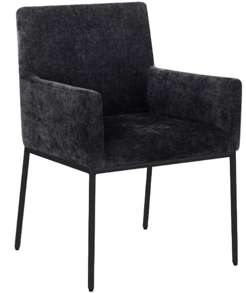 Meridian Furniture Reeves Black/Matte Black Chenille Upholstered Dining Chair-0