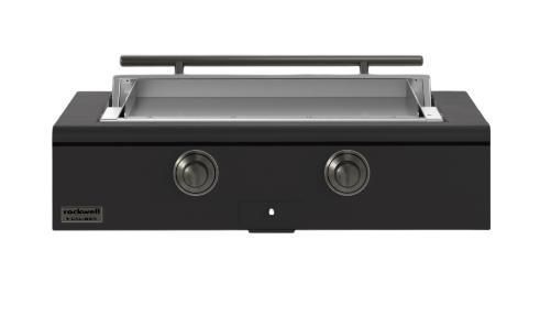 Caliber™ Rockwell Social 42" Ultra Matte Black Built-In Natural Gas Outdoor Griddle with Pewter Hardware-0
