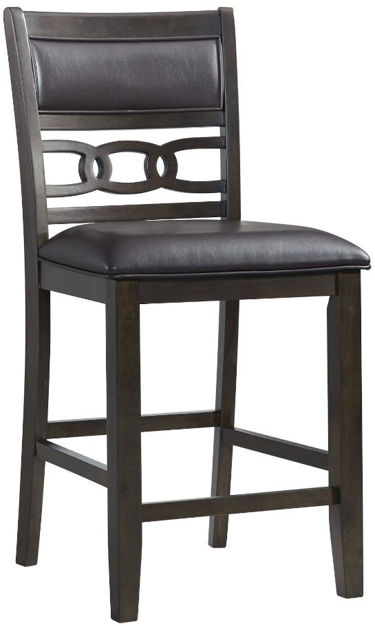 Elements International Amherst 5-Piece Black/Walnut Counter Dining Set-2