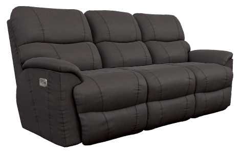 La-Z-Boy® Trouper Walnut Leather Power Reclining Sofa with Headrest-0